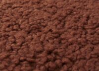 Relaxsessel Schaukelstuhl mit Hocker Bouclé Öko-Tex rostbraun weisses Gestell