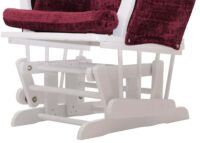Relaxsessel Schaukelstuhl mit Hocker Chenille Öko-Tex bordeaux weisses Gestell