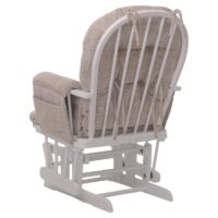 Relaxsessel Schaukelstuhl mit Hocker Chenille Öko-Tex creme weisses Gestell