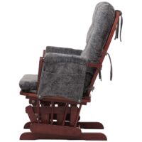 Relaxsessel Schaukelstuhl mit Hocker Chenille Öko-Tex dunkelgrau dunkles Gestell