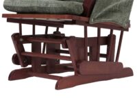 Relaxsessel Schaukelstuhl mit Hocker Chenille Öko-Tex grün dunkles Gestell