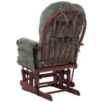 Relaxsessel Schaukelstuhl mit Hocker Chenille Öko-Tex grün dunkles Gestell