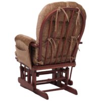 Relaxsessel Schaukelstuhl mit Hocker Chenille Öko-Tex hellbraun dunkles Gestell