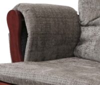 Relaxsessel Schaukelstuhl mit Hocker Chenille Öko-Tex hellgrau dunkles Gestell