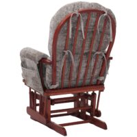 Relaxsessel Schaukelstuhl mit Hocker Chenille Öko-Tex hellgrau dunkles Gestell