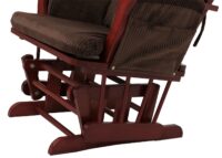 Relaxsessel Schaukelstuhl mit Hocker Cord Öko-Tex braun dunkles Gestell