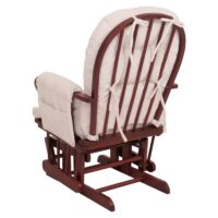 Relaxsessel Schaukelstuhl Schwingstuhl mit Hocker Cord Öko-Tex creme Gestell dunkel