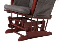 Relaxsessel Schaukelstuhl Schwingstuhl mit Hocker Cord Öko-Tex dunkelgrau Gestell dunkel