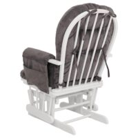 Relaxsessel Schaukelstuhl Schwingstuhl mit Hocker Cord Öko-Tex dunkelgrau Gestell weiss