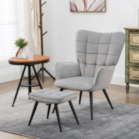 Relaxsessel Set mit Fusshocker belastbar bis 120kg grau