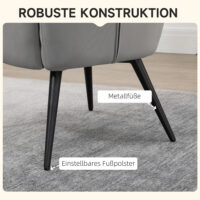 Relaxsessel Set mit Fusshocker belastbar bis 120kg grau