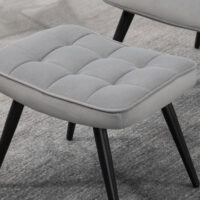 Relaxsessel Set mit Fusshocker belastbar bis 120kg grau