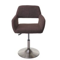 Esszimmerstuhl Retro 50er Jahre Stoff gebürstete Füsse braun