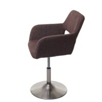 Esszimmerstuhl Retro 50er Jahre Stoff gebürstete Füsse braun