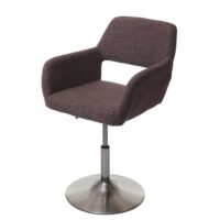 Esszimmerstuhl Retro 50er Jahre Stoff gebürstete Füsse braun