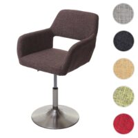 Esszimmerstuhl Retro 50er Jahre Stoff gebürstete Füsse braun