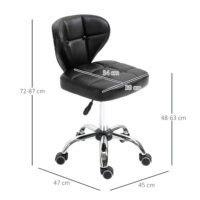 Ein 2er-Set höhenverstellbarer Rollhocker in Dunkelgrau.