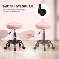 Rollhocker Arbeitshocker höhenverstellbar drehbar rosa