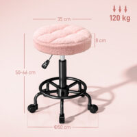 Rollhocker Arbeitshocker höhenverstellbar drehbar rosa