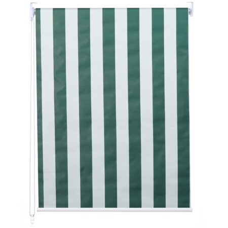 Rollo Fensterrollo Seitenzugrollo blickdicht Verdunkelung 110x160cm grün/weiss