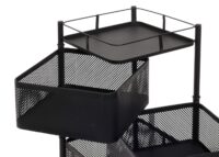 Rollregal Rollwagen Multifunktionsregal Küche rollbar Körbe schwenkbar 94x30x30cm schwarz