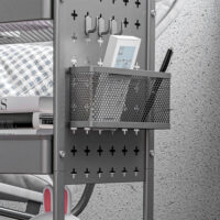 Rollwagen Servierwagen mit 3 Etagen und 2 Hängekörben Grau