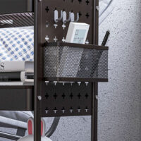 Rollwagen Servierwagen mit 3 Etagen und 2 Hängekörben Schwarz