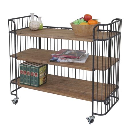 Rollwagen Servierwagen Tanne Massivholz Vintage 84x98x36cm