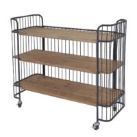 Rollwagen Servierwagen Tanne Massivholz Vintage 84x98x36cm