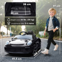 Kinderauto elektrisch RUF GT ferngesteuert 3-5 Jahre schwarz