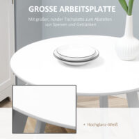 Runder Esstisch modernes Design Weiss – Produktfoto zeigt modernes Design, hochwertige Materialien und funktionale Eigenschaften ideal für Wohn- oder Arbeitsbereiche. Perfekt als Einrichtungsinspiration oder zur Produktpräsentation in einem Onlineshop.