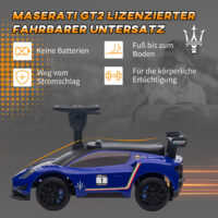 Blaues Bobby Car Rutschauto mit Stauraum unter dem Sitz und Hupe, perfekt für Kinder von 1.5-5 Jahren. Fördert Bewegung und Koordination.