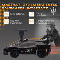 Schwarzes Bobby Car Rutschauto mit Stauraum unter dem Sitz und Hupe, ideal für Kinder von 1.5-5 Jahren. Ein Klassiker für die ersten Fahrten.