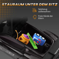 Schwarzes Bobby Car Rutschauto mit Stauraum unter dem Sitz und Hupe, ideal für Kinder von 1.5-5 Jahren. Ein Klassiker für die ersten Fahrten.