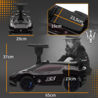 Schwarzes Bobby Car Rutschauto mit Stauraum unter dem Sitz und Hupe, ideal für Kinder von 1.5-5 Jahren. Ein Klassiker für die ersten Fahrten.