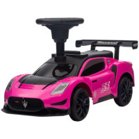 Rosa Bobby Car Rutschauto mit Stauraum unter dem Sitz und Musikfunktion, ideal für Kinder von 1.5-5 Jahren. Bringt extra Spass bei jeder Fahrt.