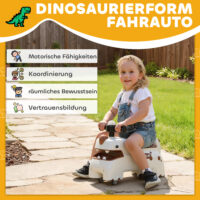 Rutschauto Kinder Dino mit Licht und Sound cremeweiss braun