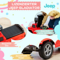 Rotes Rutschauto als Kinderfahrzeug mit Kippschutz und Hupe, bietet sicheren Fahrspass für Kinder ab 18 Monaten.