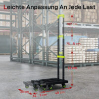 Sackkarre klappbar mit Rädern und verstellbarem Griff Metall grün