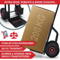 Robuste Sackkarre, klappbar und belastbar bis 200kg für Transportarbeiten.