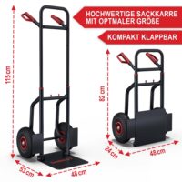 Robuste Sackkarre, klappbar und belastbar bis 200kg für Transportarbeiten.