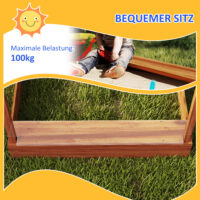 Sandkasten mit Dach und Spielzeug für Kinder aus Holz grün