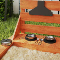 Sandkasten Piratenschiff mit Sonnendach und Spielküche aus Holz