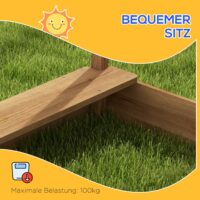 Sandkasten mit Sonnenschutz und Spielzeug für Kinder aus Holz