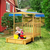 Sandkasten mit Dach und Spielhaus für Kinder Outdoor