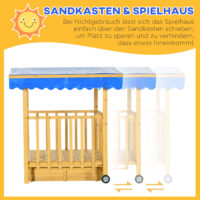 Sandkasten mit Dach und Spielhaus für Kinder Outdoor