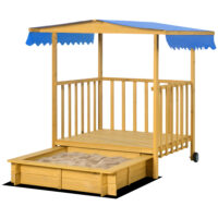Sandkasten mit Dach und Spielhaus für Kinder Outdoor