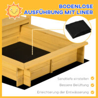 Sandkasten mit Dach und Spielhaus für Kinder Outdoor
