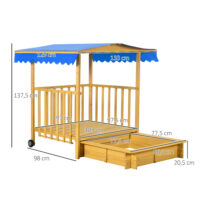 Sandkasten mit Dach und Spielhaus für Kinder Outdoor