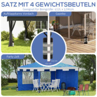 Robustes 4er-Set graue/schwarze Sandsäcke für Pavillon.